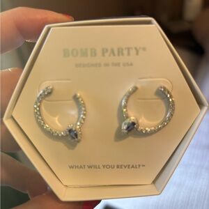 **NEW**Bomb Party Sapphire Cubic Zirconia Earrings